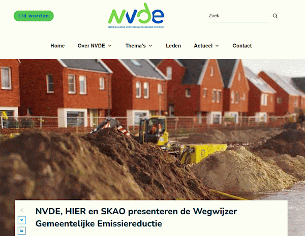 NVDE, HIER en SKAO presenteren de Wegwijzer Gemeentelijke Emissiereductie