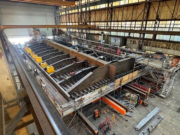 Bouw nieuwe klep Papendrechtsebrug bij Hollandia