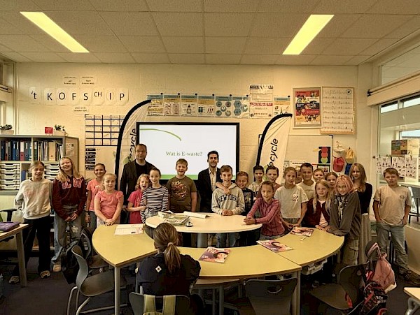 Groep 6 van Kindcentrum Prins Constantijn doet mee aan E-waste race